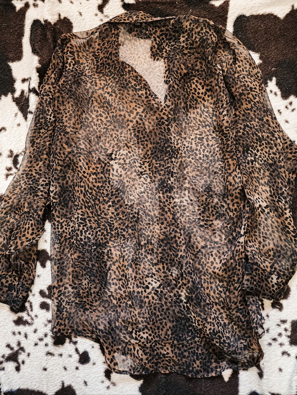 WOMEN'S 80'S/90'S SHEER BLOUSE - MULTI - Picture 4 of 5